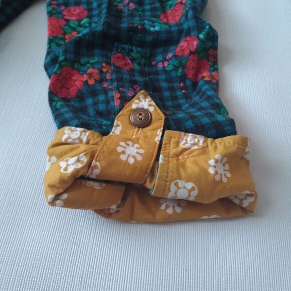 Matilda Jane Blue Gingham Floral Pattern Button Front Shirt Dress Women's Small - Picture 10 of 12